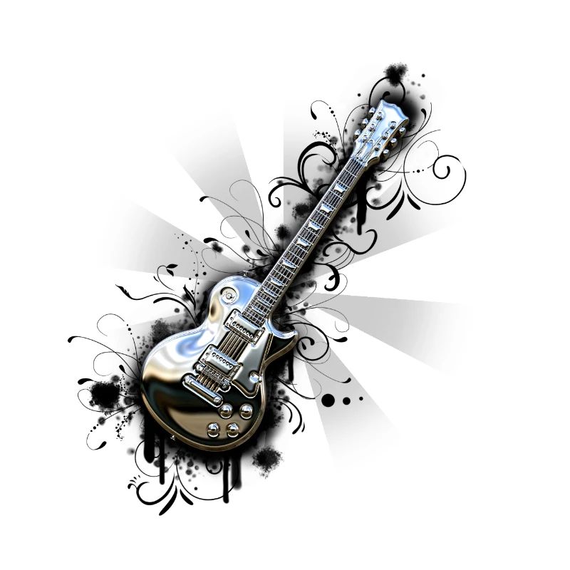 Shiny chrome guitar