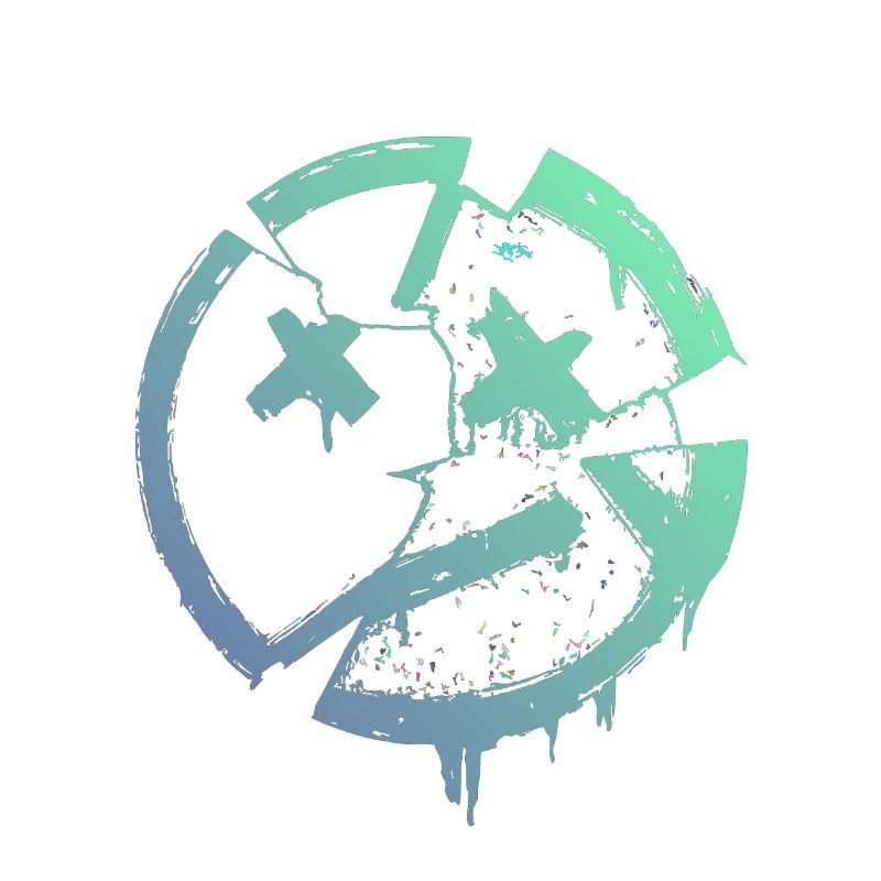 Cercle grunge avec X – Imprimé