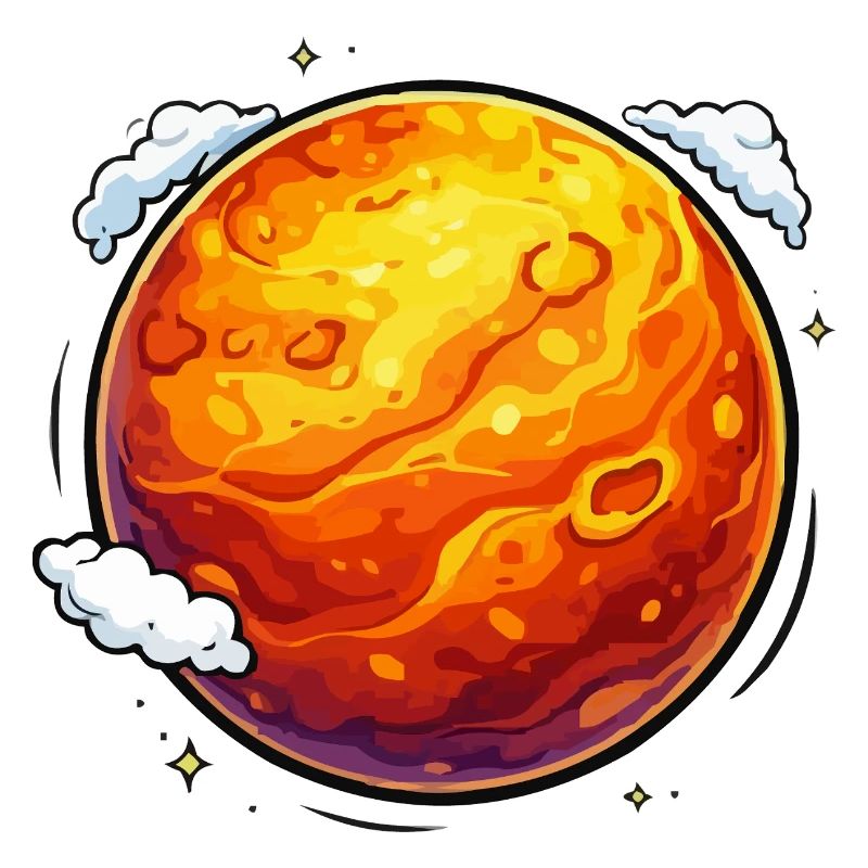 Glowing Mars Neon Planet