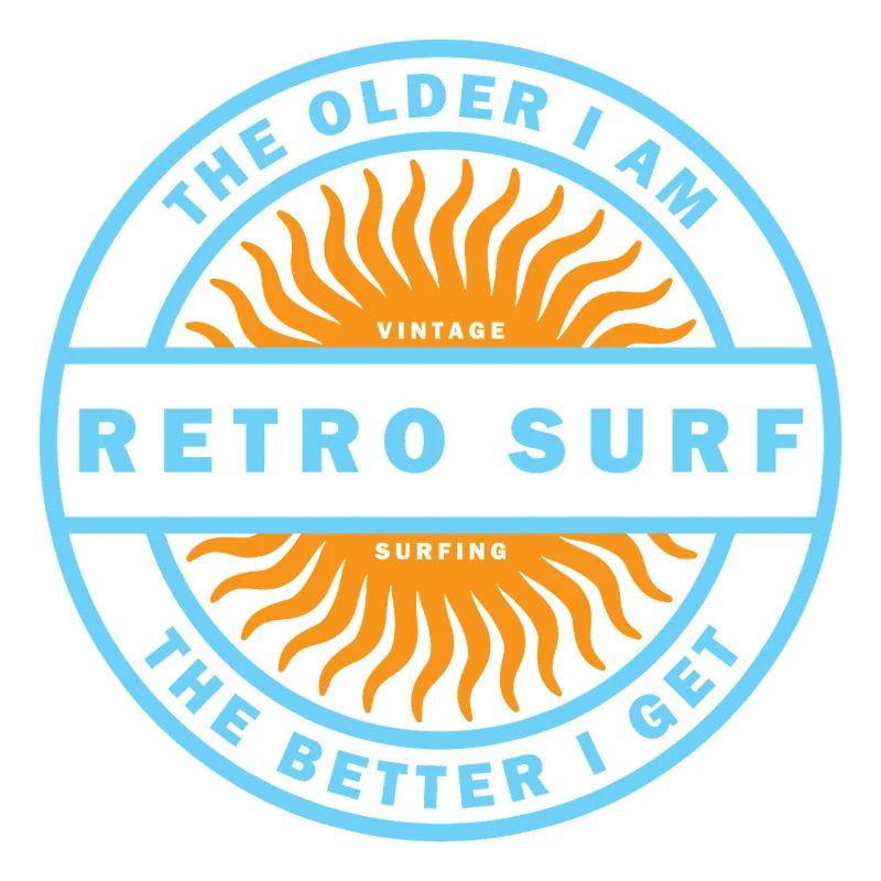 Logo vintage de surf rétro Surf Sunburst