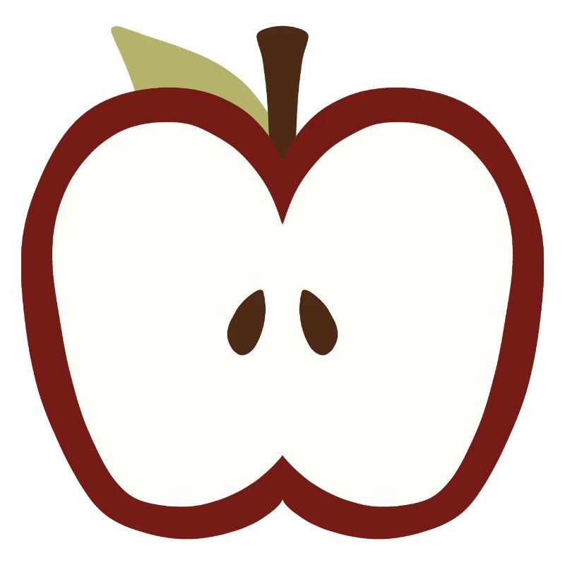 Niedliches Halb-Apfel-Gesichtsemblem