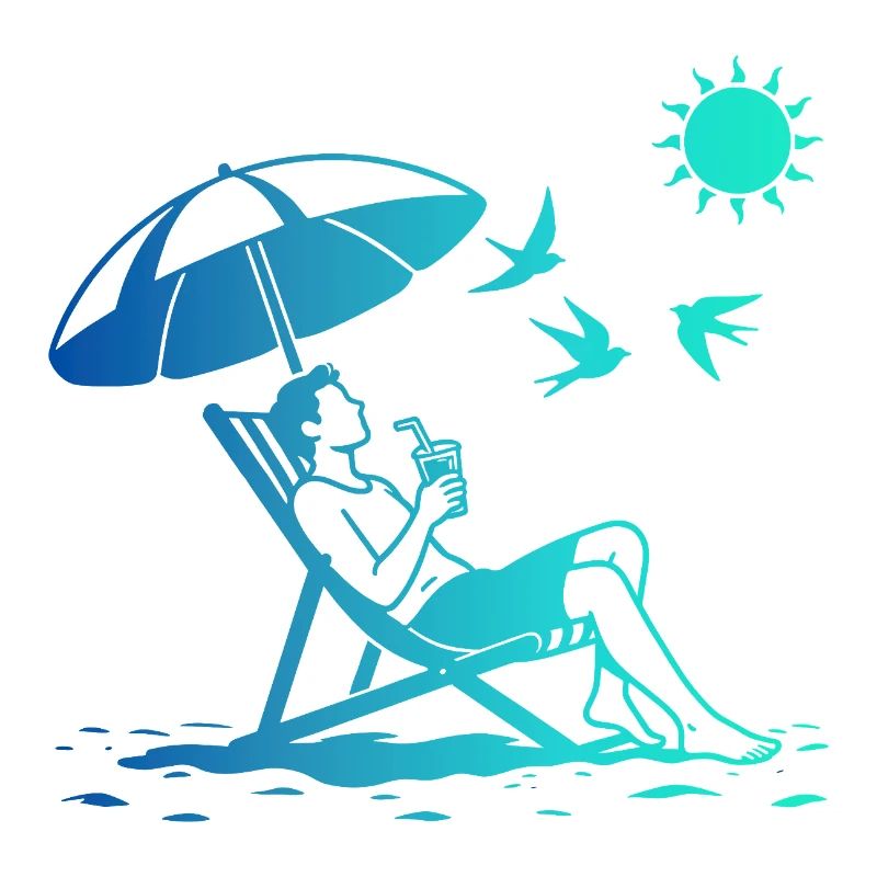 Relaxing in a deck chair on the beach