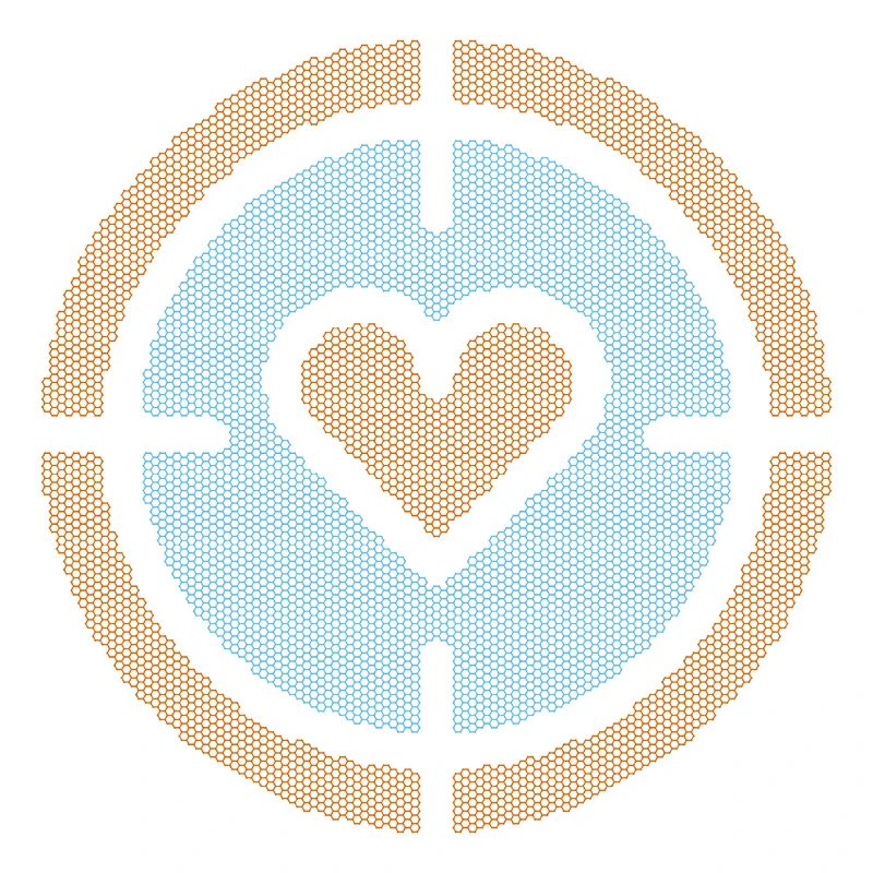 Heart in Target Emblem, honeycomb pattern