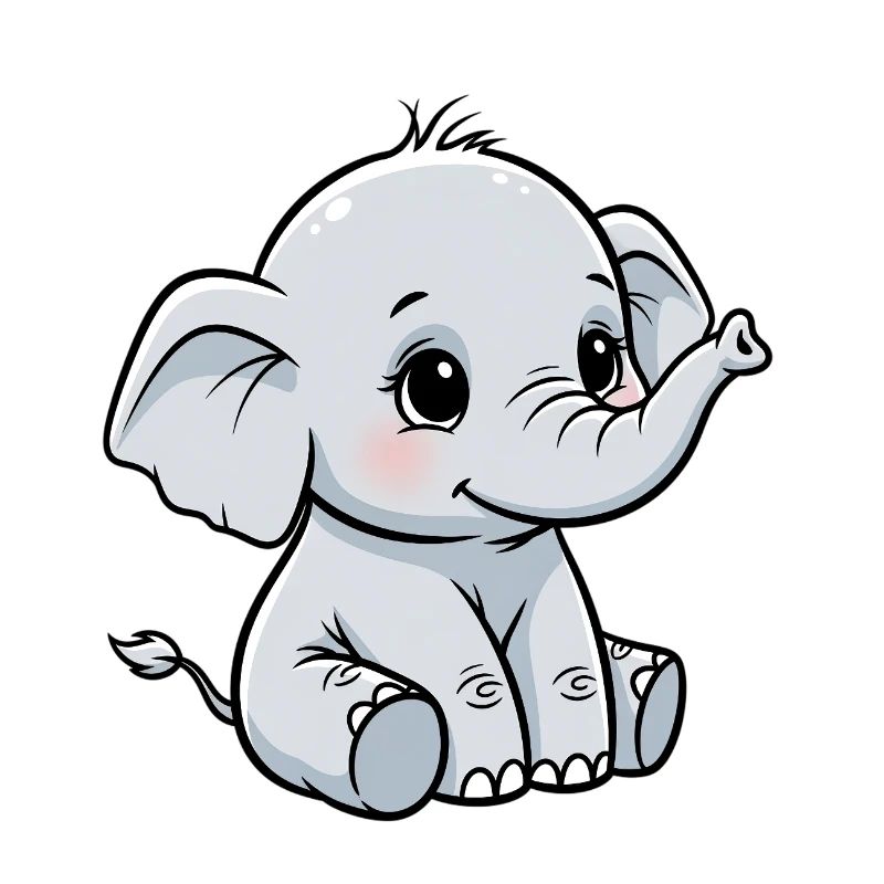 Petit éléphant câlin et mignon