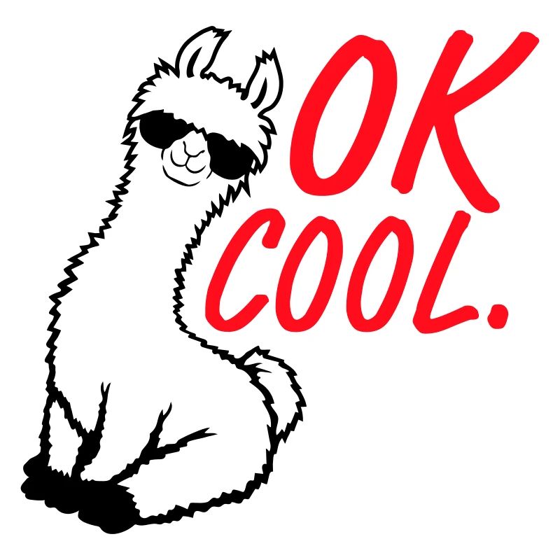 OK Cool Lama Sonnenbrille Sitzend Lustig Frech