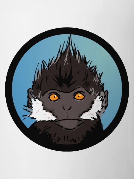 Singe Bleu Badge Illustration