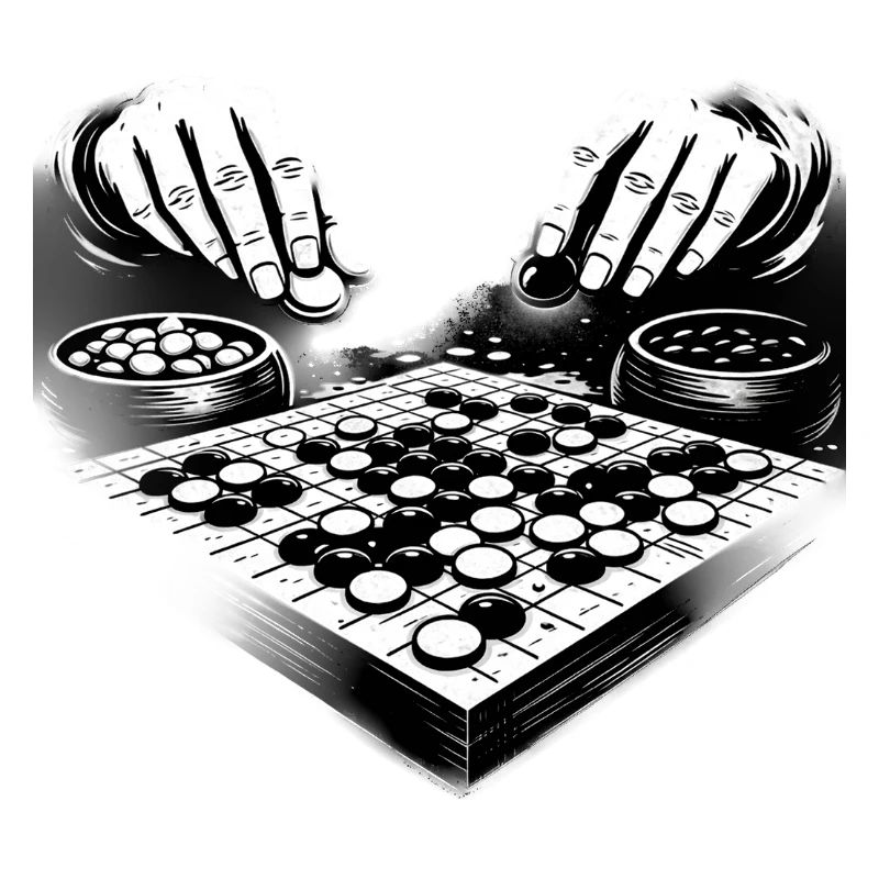 Go Board Game – Strategic Hands Illustration