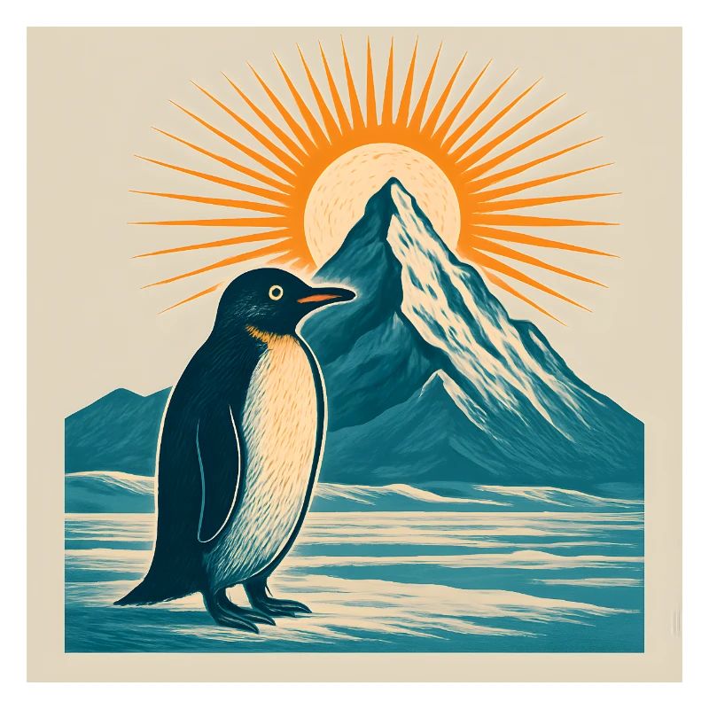 Polar sun over mountain landscape