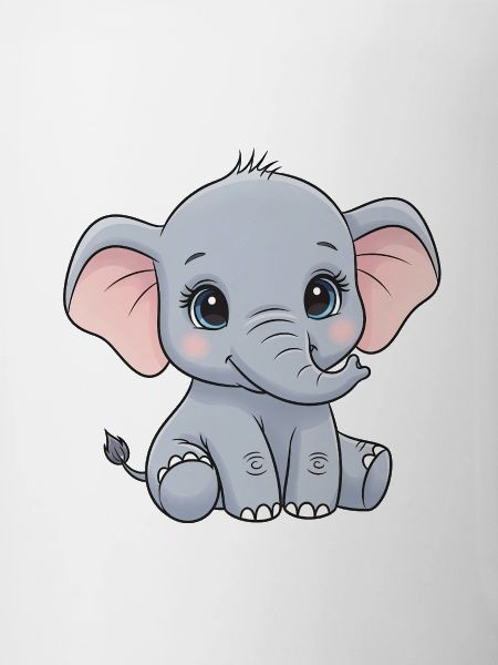 Dessin animé câlin bébé éléphant