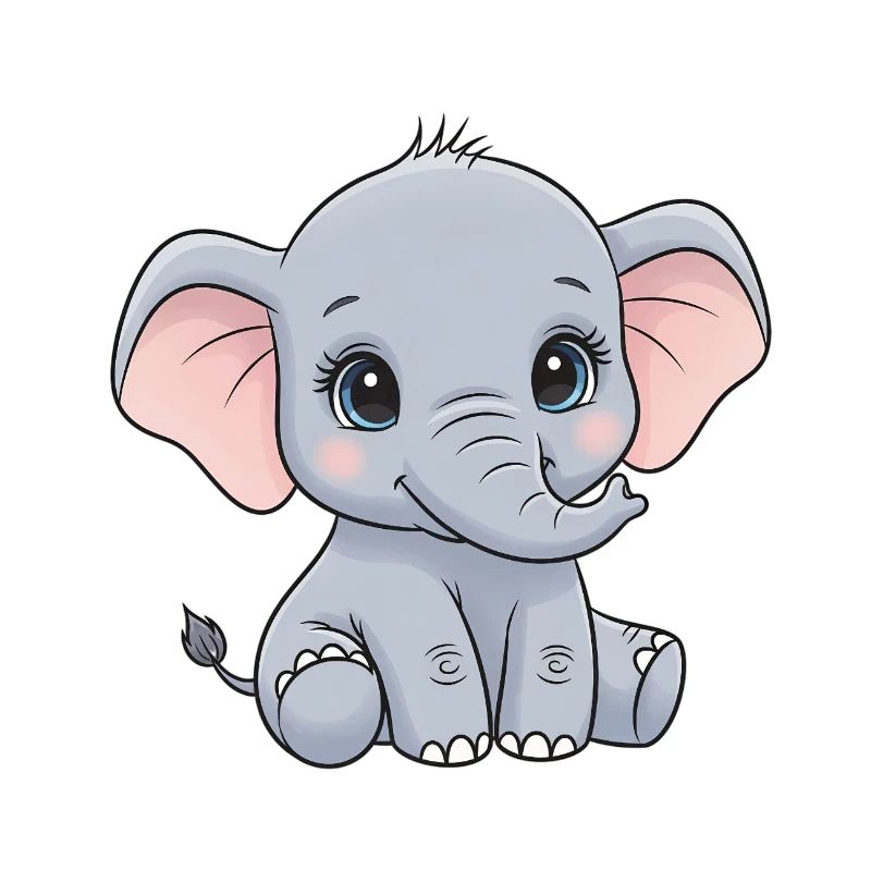 Dessin animé câlin bébé éléphant