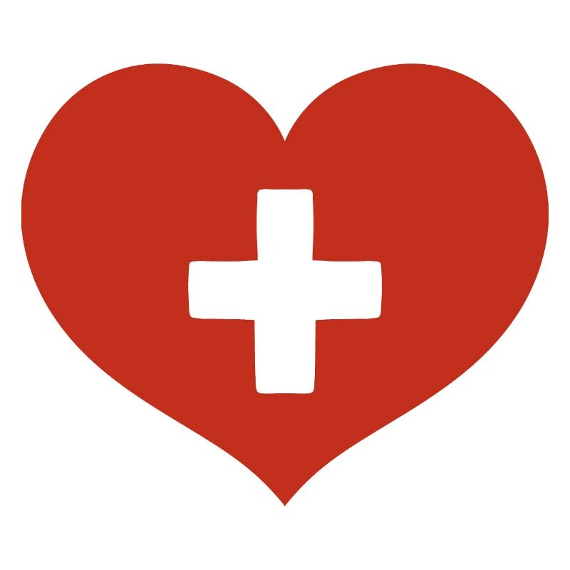 Drapeau suisse en forme de cœur