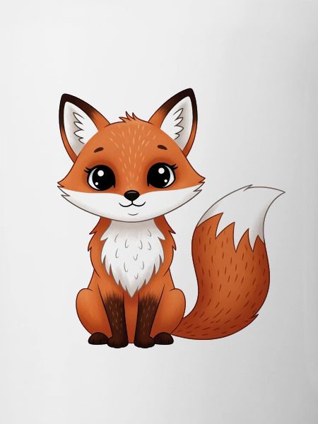 Cute fox in cartoon style