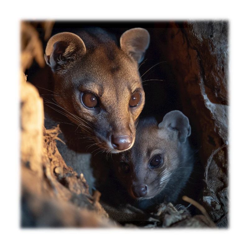 Fossa avec un petit – protection et connexion