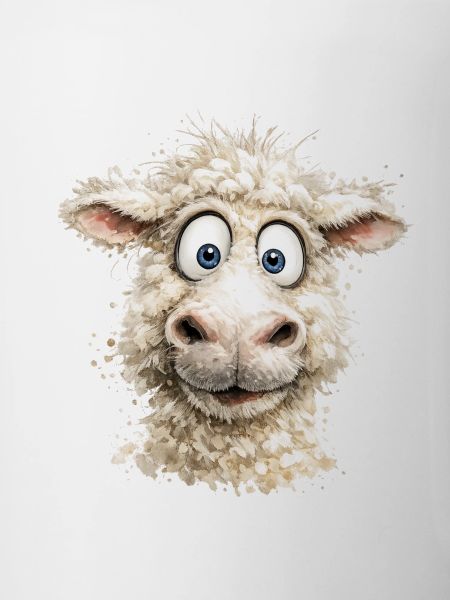 Laughing Sheep Cartoon Pop