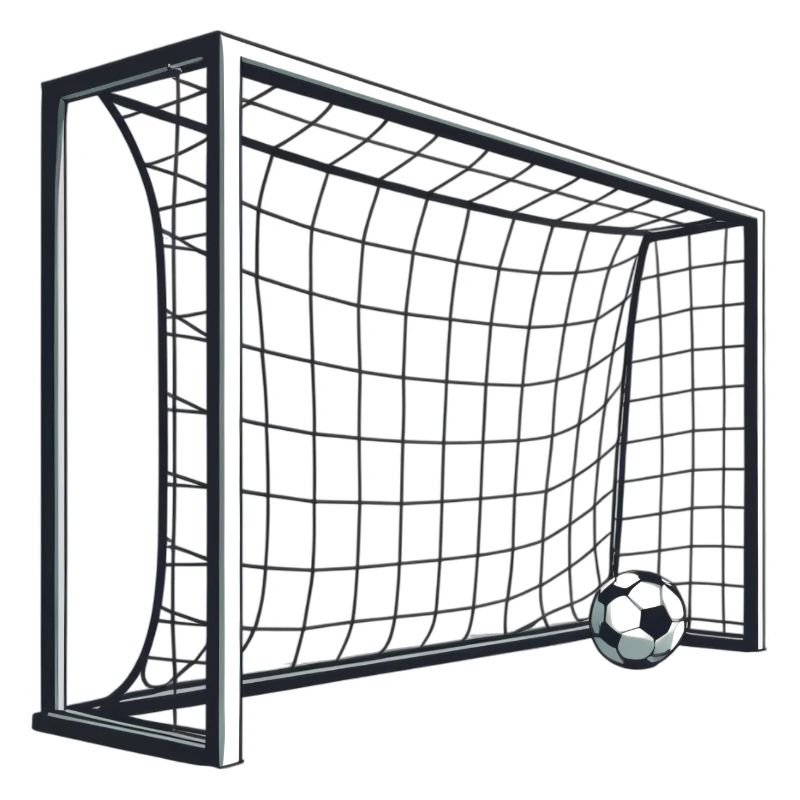 Fußballtor Netzschuss 3D