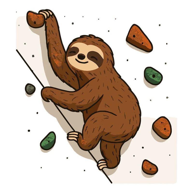 Boulder sloth for climbing fans