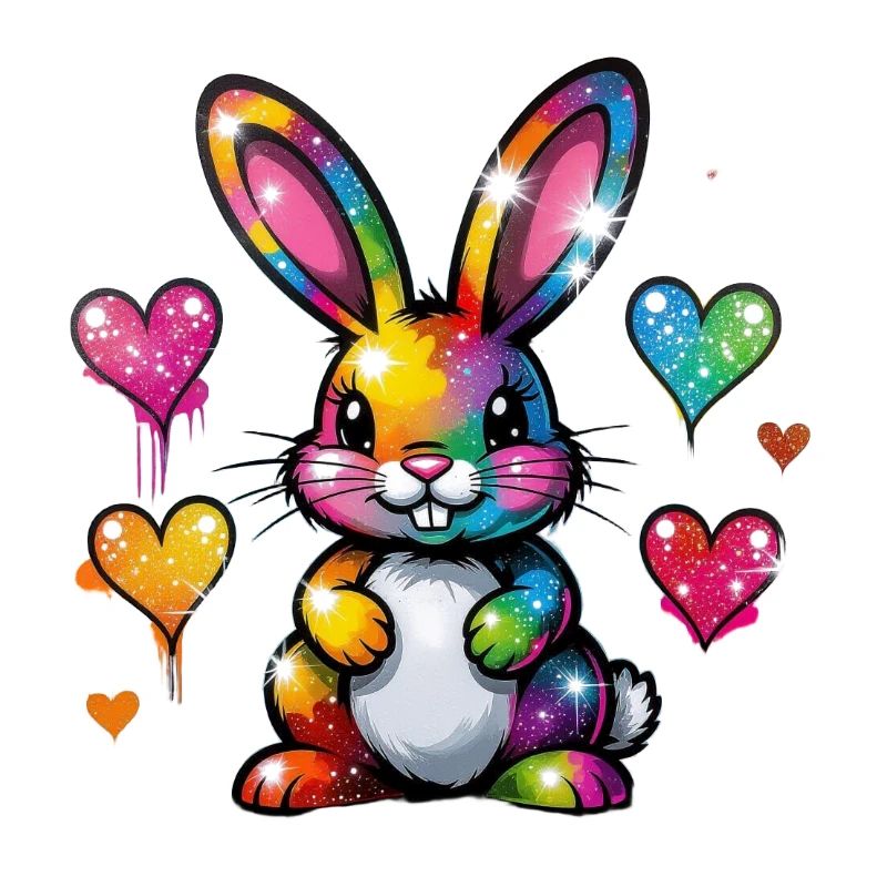 Un lapin coloré mignon