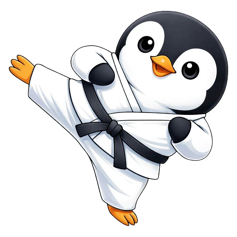 Dessin animé de Karate Penguin Fighter Mignon