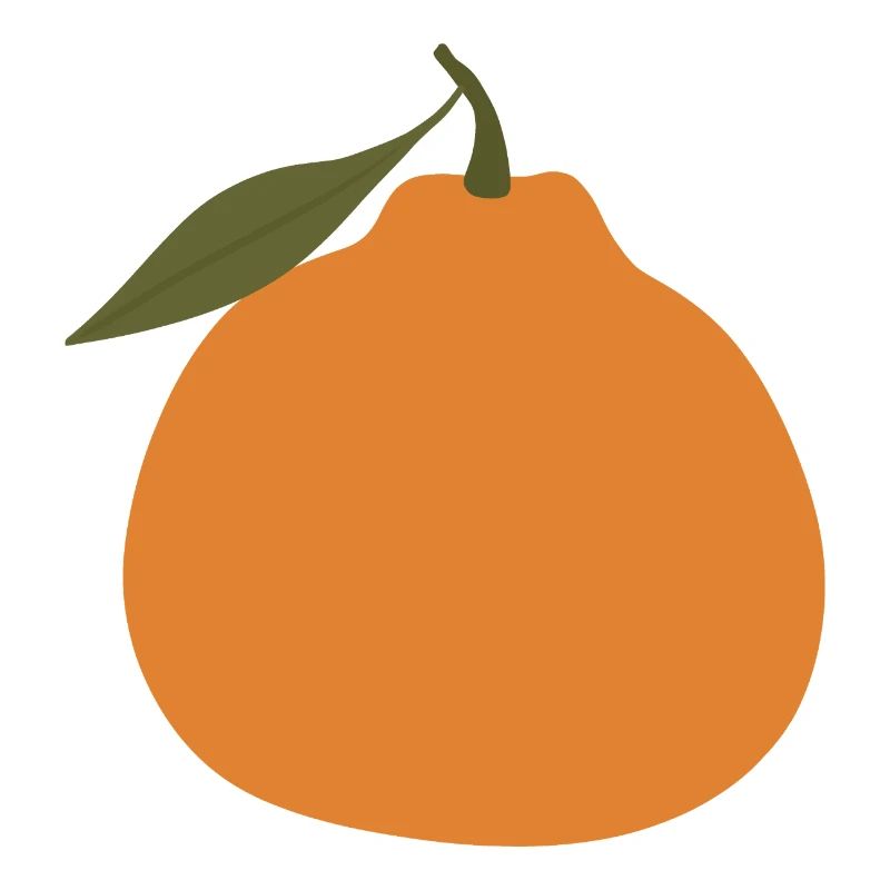 Orange minimaliste avec feuille