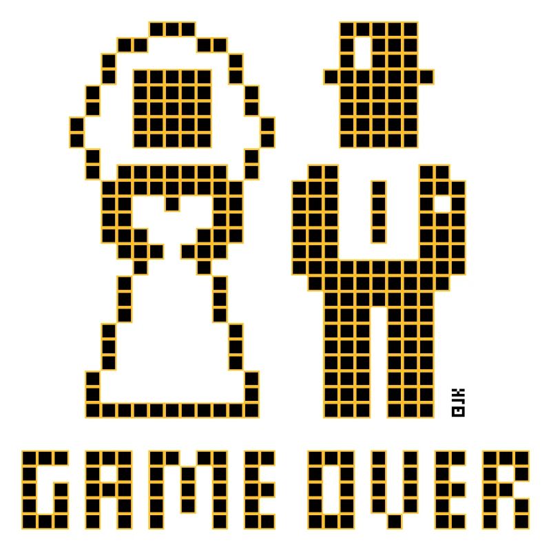 Game Over (Hochzeit JGA Brautpaar Pixel / 2C)