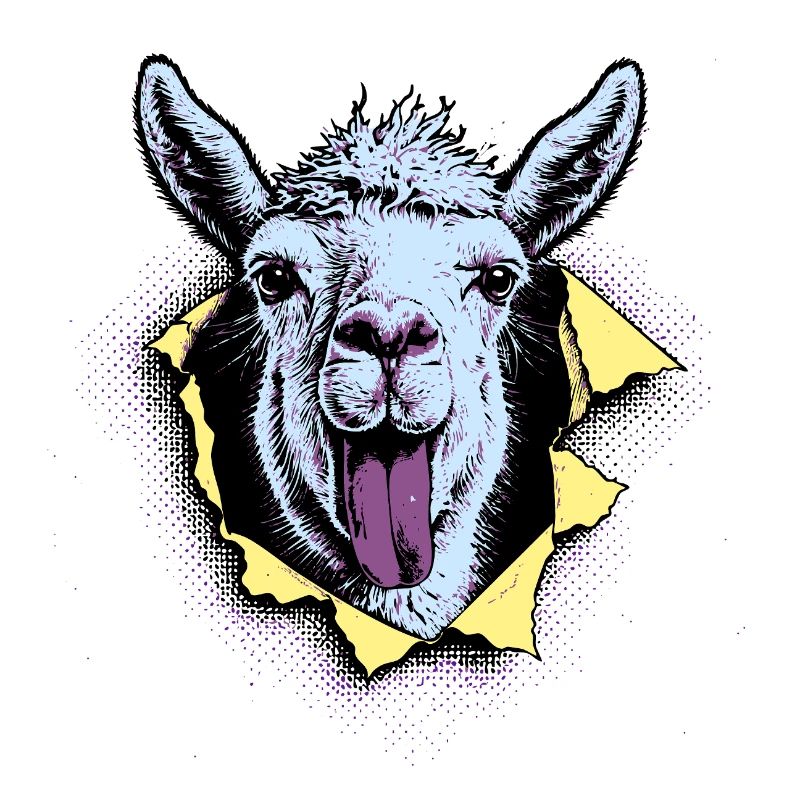 Pop Art de lama – Illustration de langue coquine