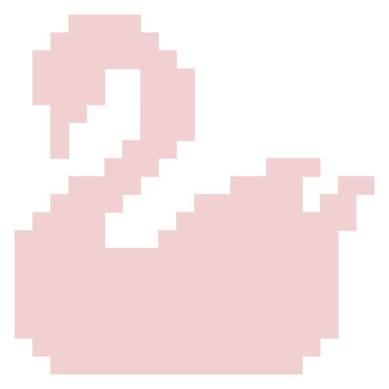 Silhouette rose Pixel Swan