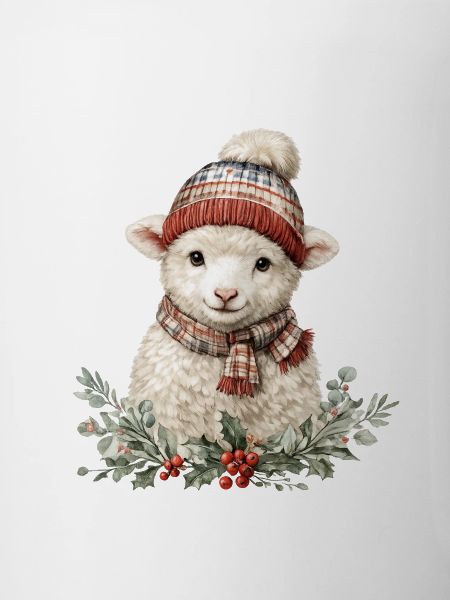Winter Sheep with Scarf