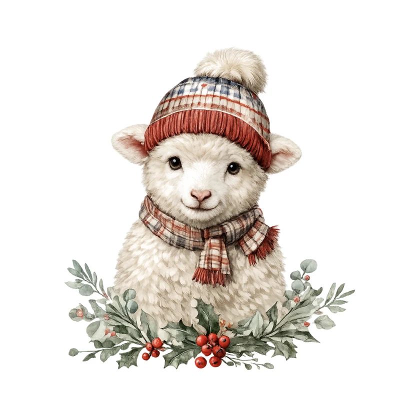 Brebis d’hiver avec écharpe