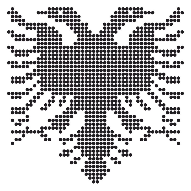 Double Head Albanian Eagle dotted  Silhouette