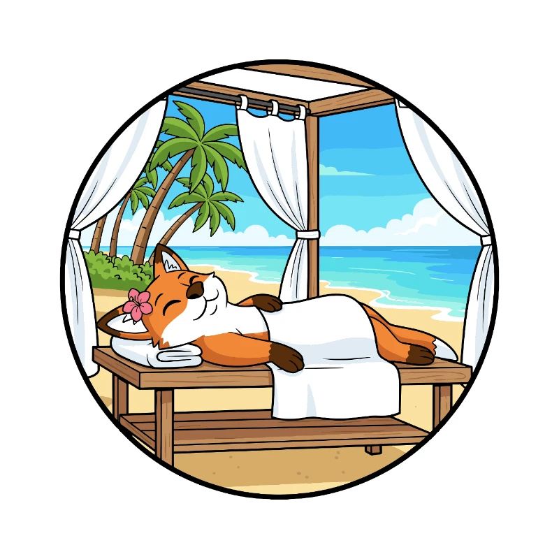 Beach Spa Fox Animal Relaxing Art