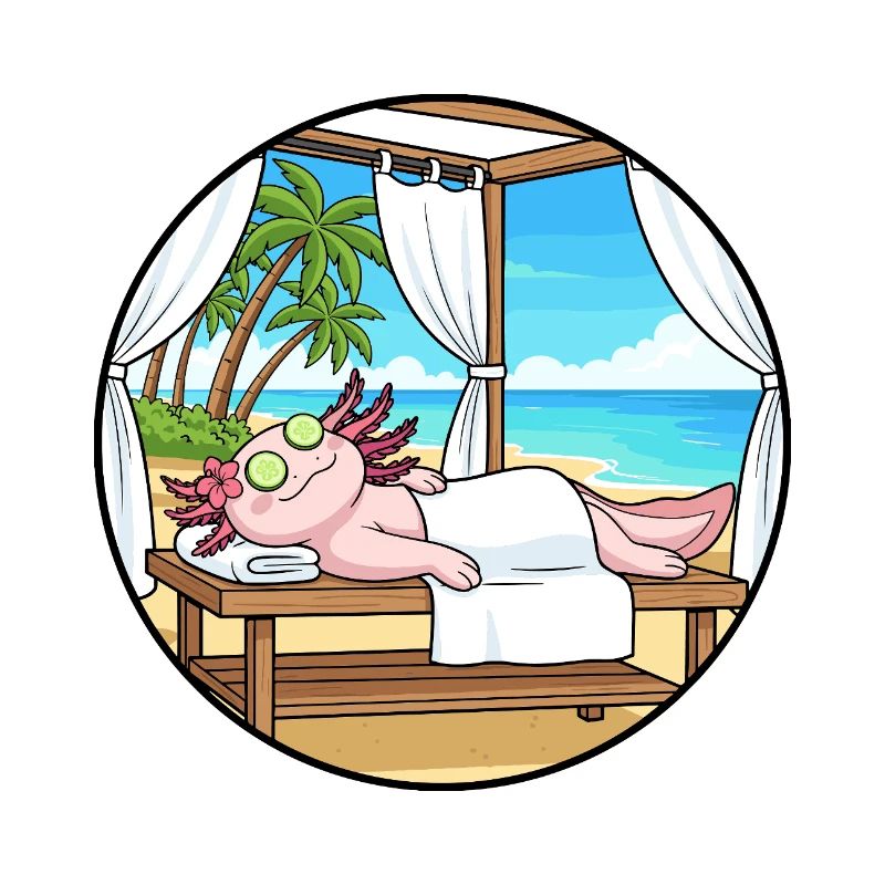 Beach Spa Axolotl Fish Relaxing Art