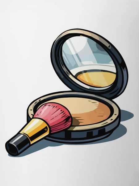 Powder brush illustration makeup