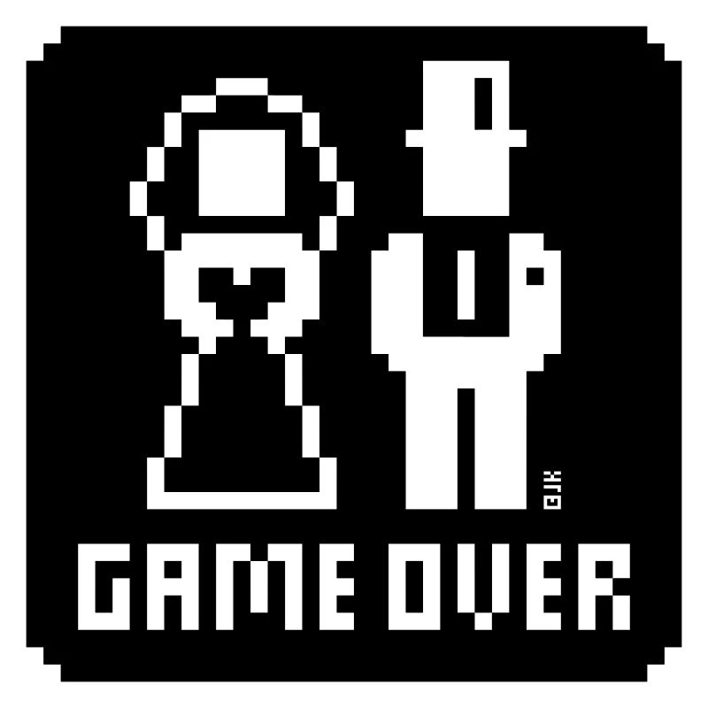 Game Over (Hochzeit, JGA, Brautpaar, Pixel, NEG B)