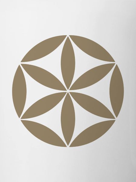 Taupe Geometric Flower Circle