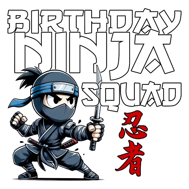 Birthday Ninja Squad Compleanno Funny