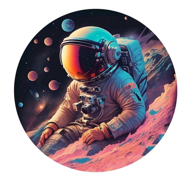 Astronaute dans le cosmos néon