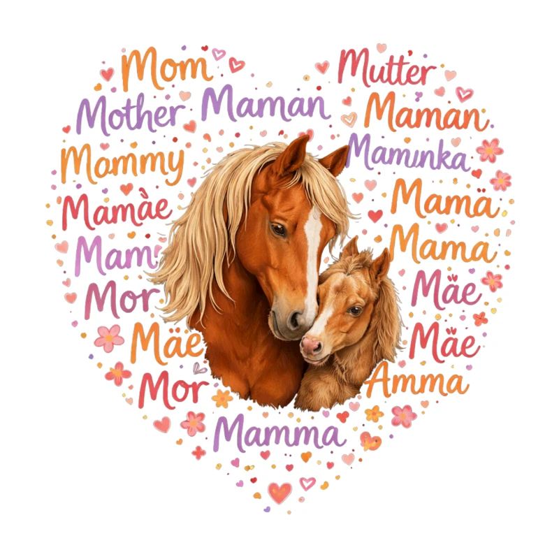 Pferde Mama Herz – Muttertag Geschenk Pferdeliebe