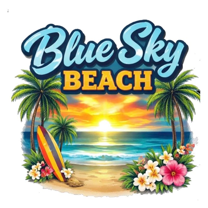 Blue Sky Beach Sunset