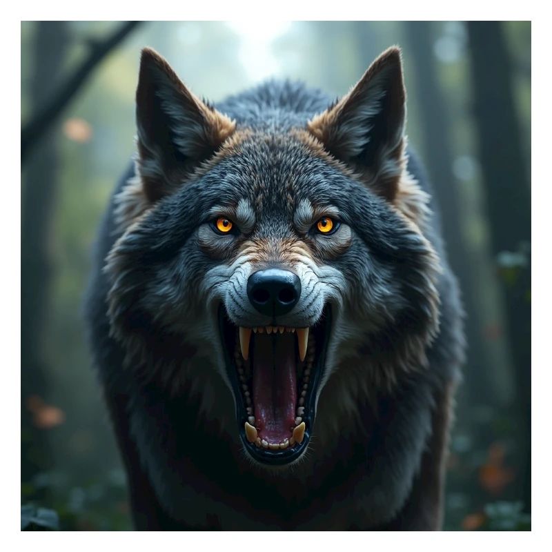 Aggressiver Wolf