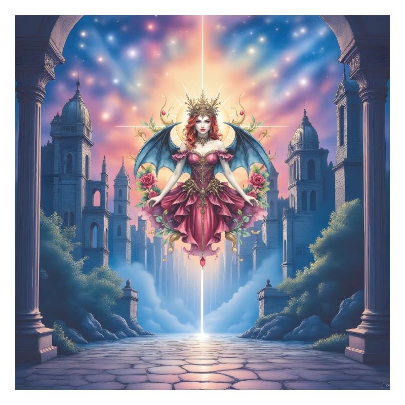 Winged Queen in Celestial Portal