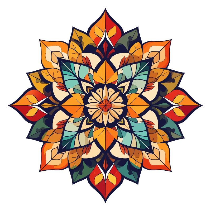 Herbst Blätter Mandala herbstlich bunt Farbpalette