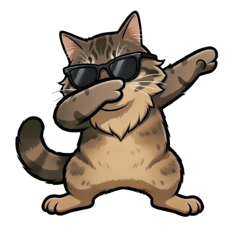 Dabbing Norwegian Forest Cat