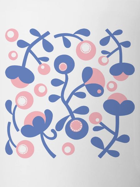 Abstract Peonies L Rose Blue White