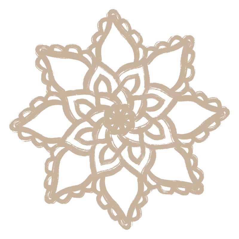 Dentelle de fleurs mandala beige