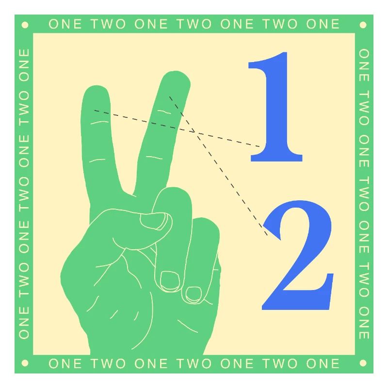 Retro One Two Counting Hand Graphic
