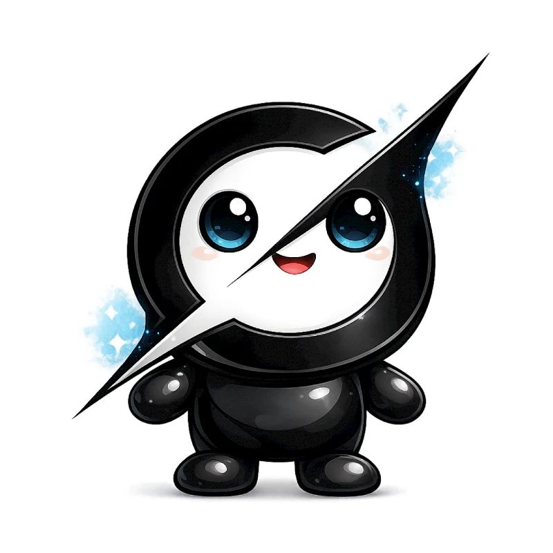 Cute AI Lightning Grok Mascot Sticker