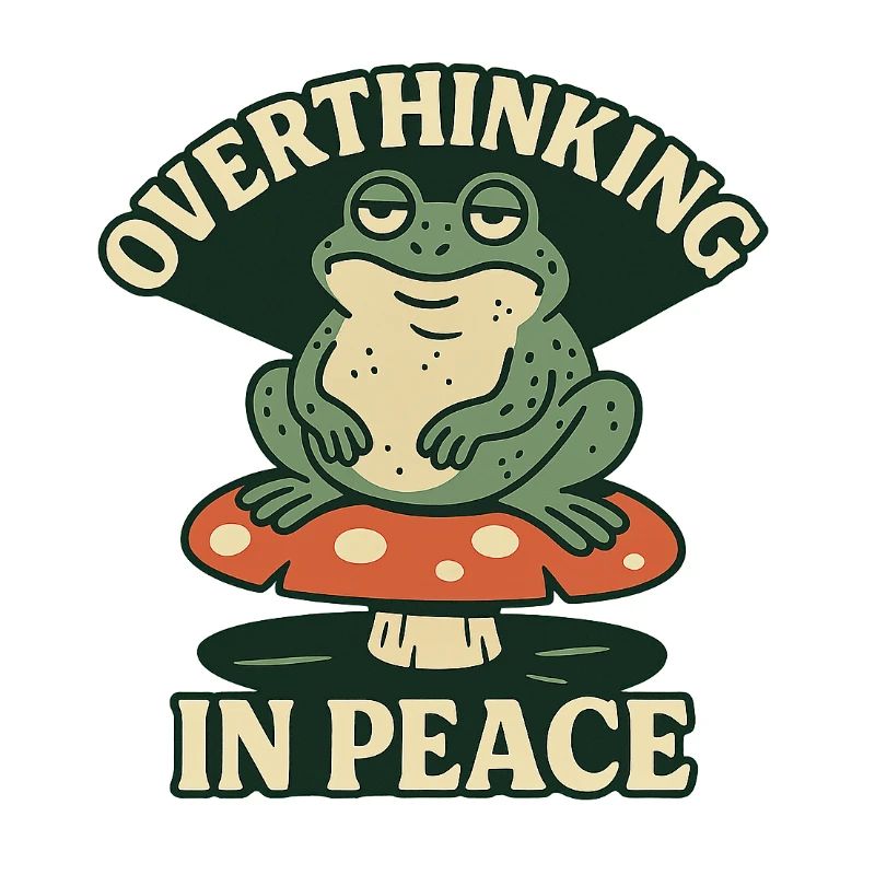 Overthinking in Peace Frog Humor Relax