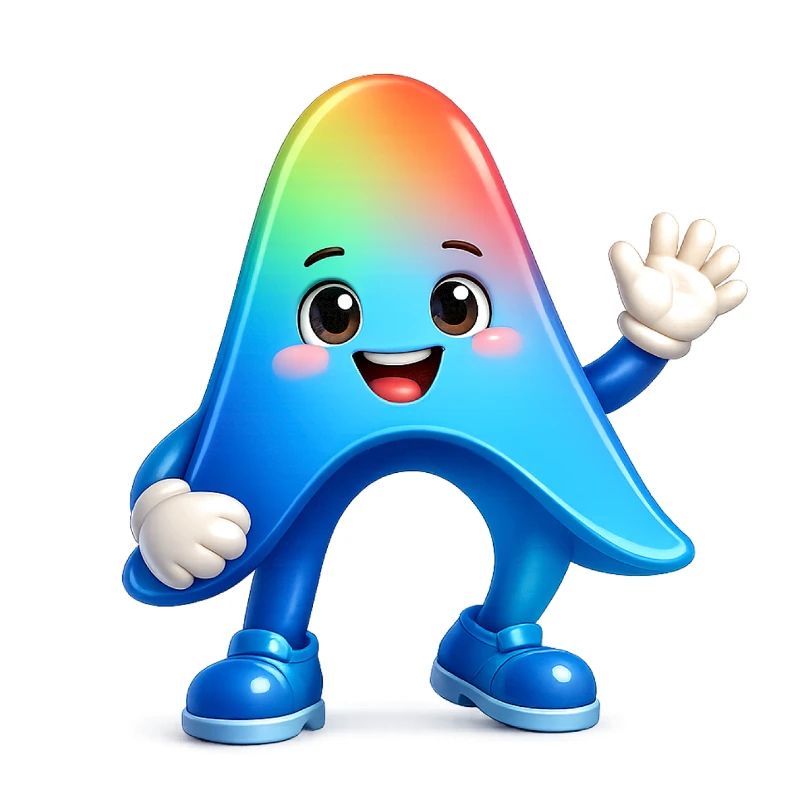 Niedlicher Regenbogen-Maskottchen-Aufkleber Antigravitation