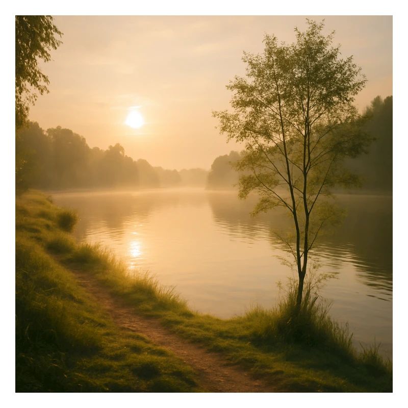 Morgengold am Flusspfad