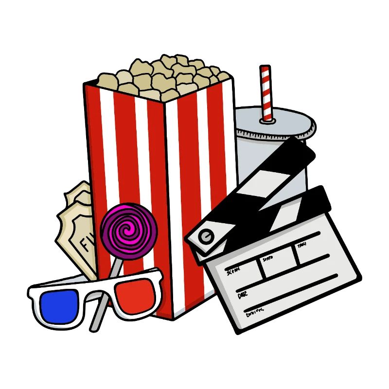 Retro Cinema Snacks Collage